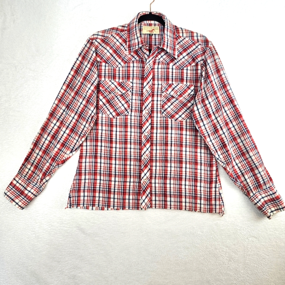 Vintage Authentic Western Youngbloods Mens Button-down Collared Shirt Sz Med